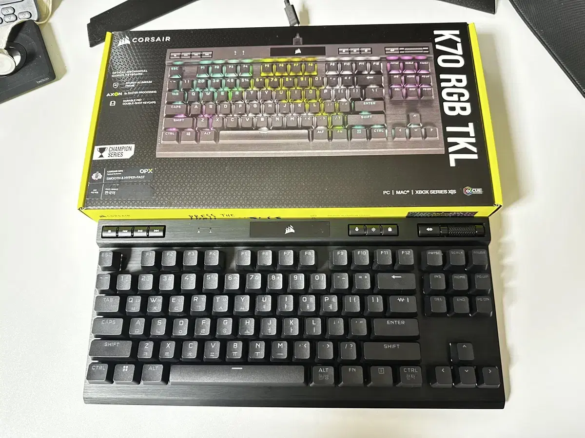 커세어 k70 rgb tkl opx 텐키리스 광적축 풀박스